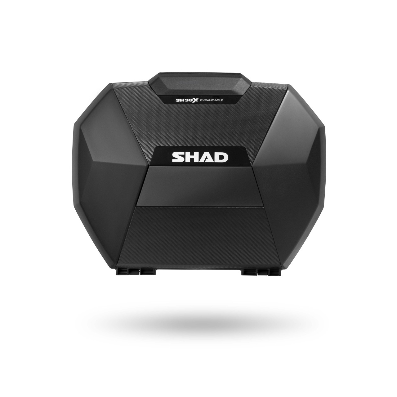 Set di valigie laterali Shad SH38X espandibili, effetto carbonio / nero, 38 l