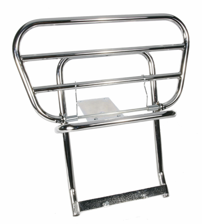 Portapacchi posteriore Traveller per Vespa PX 80-200cc, pieghevole, cromato