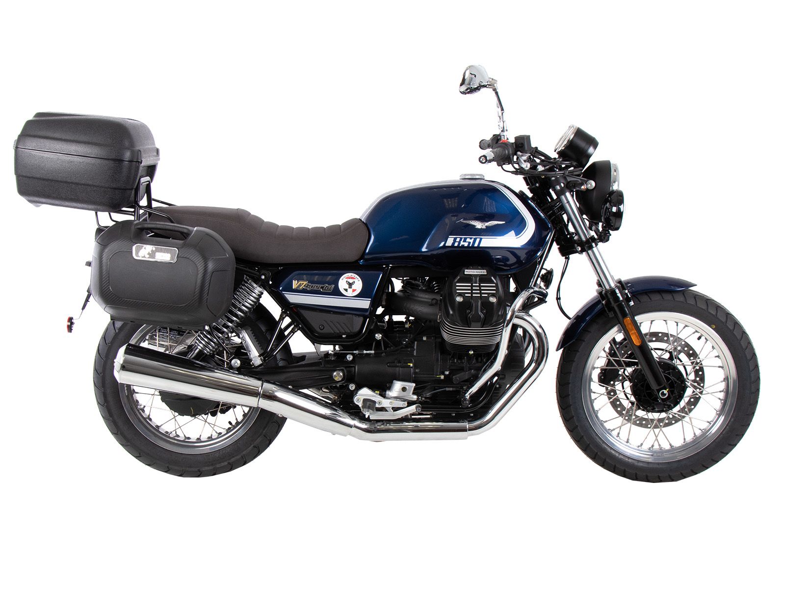 Portapacchi laterale C-Bow nero per Moto Guzzi V7 850 Special/Stone/Centenario (21-24) Hepco & Becker