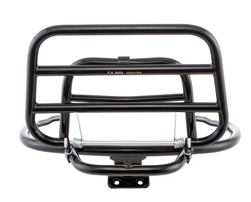 Portapacchi posteriore per Vespa Primavera /Sprint 50-150ccm, pieghevole, nero lucido