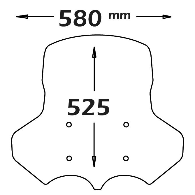 Parabrezza di tipo originale - altezza 525 mm per Moto Guzzi V 85 TT (19-23)