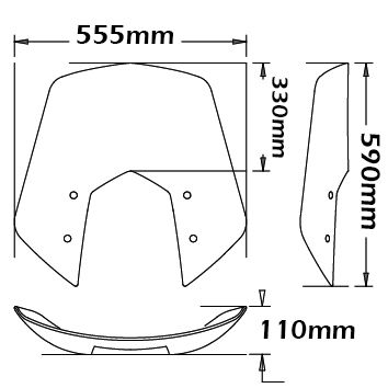 Cupolino - altezza 330 mm per BMW R 1200 ST (04-07), trasparente