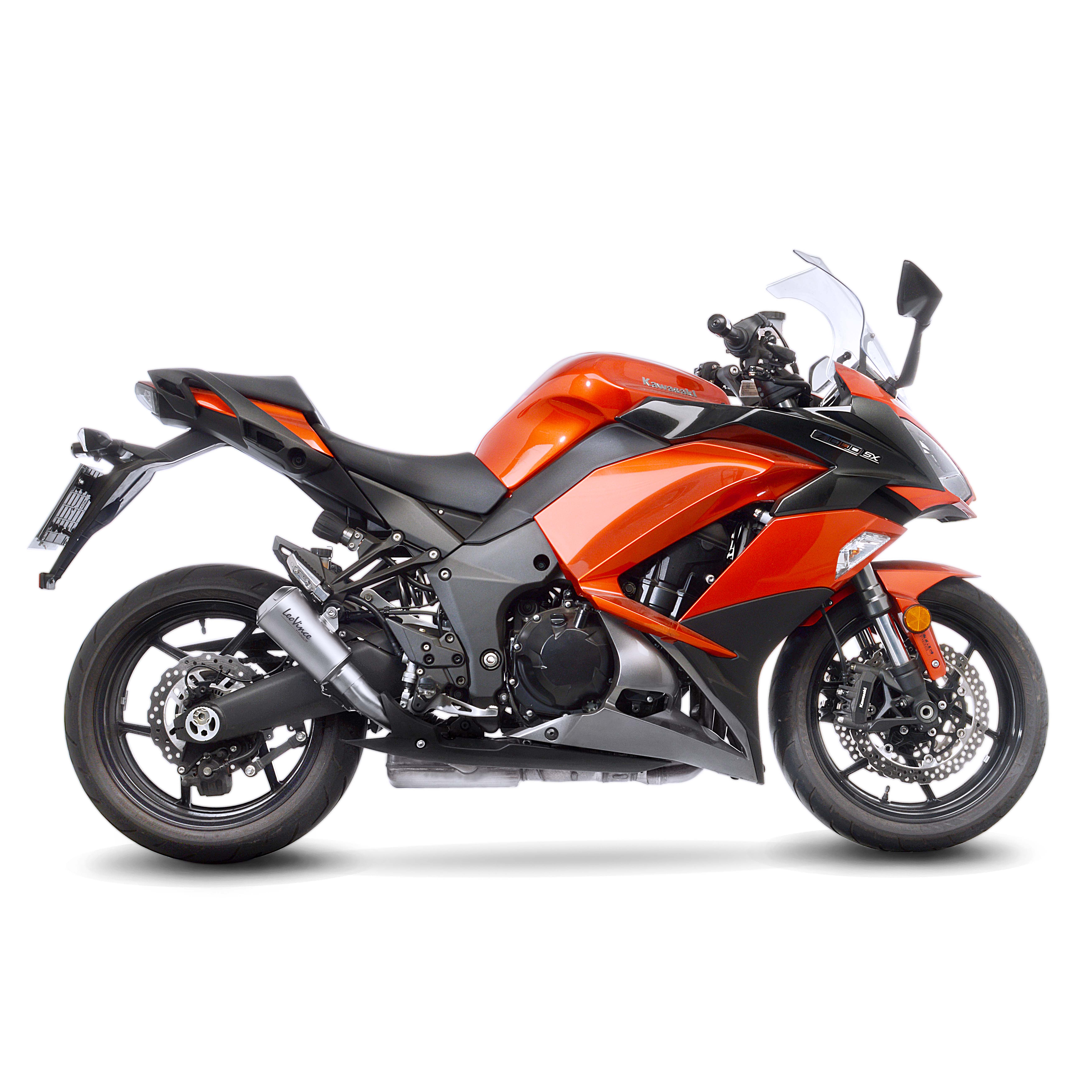 Impianto di scarico LeoVince LV 10, titanio, slip on per Kawasaki Z 1000 / SX (anni 17-19)