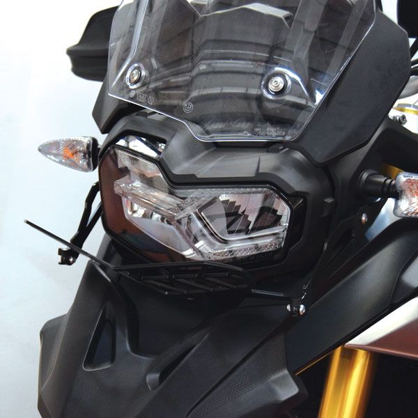Griglia di protezione dei fari per BMW F 850 GS (18-22), acciaio inox, nero