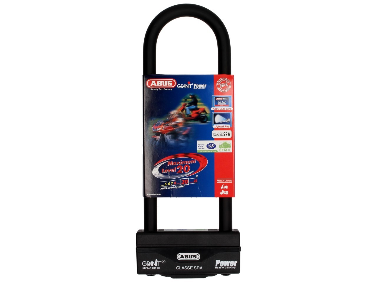 ABUS U-lock 260x83 Granit Power 58 per moto, scooter e Vespa