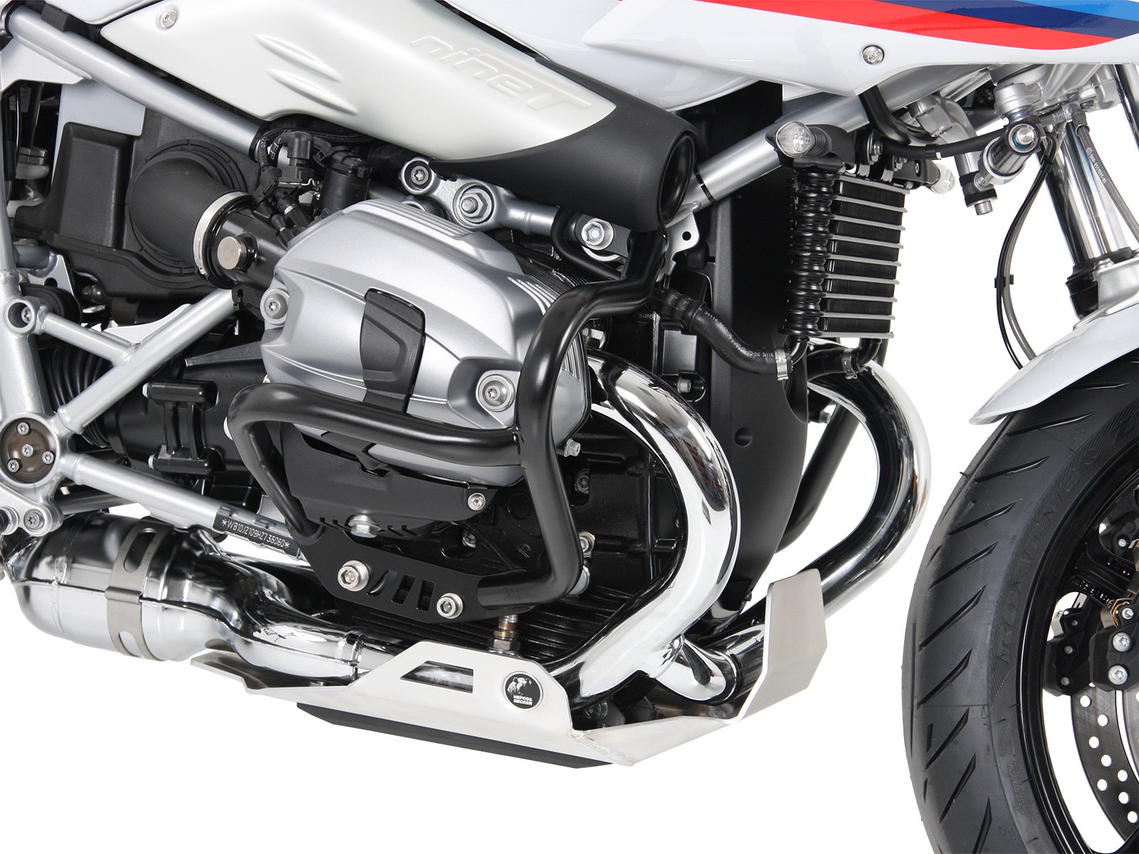 Protezione motore nera per BMW R nineT Pure (16-23) Hepco & Becker