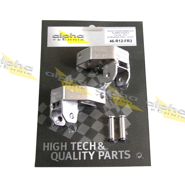 alpha Technik Sozius Fußrastenadaptersatz BMW R1200GS