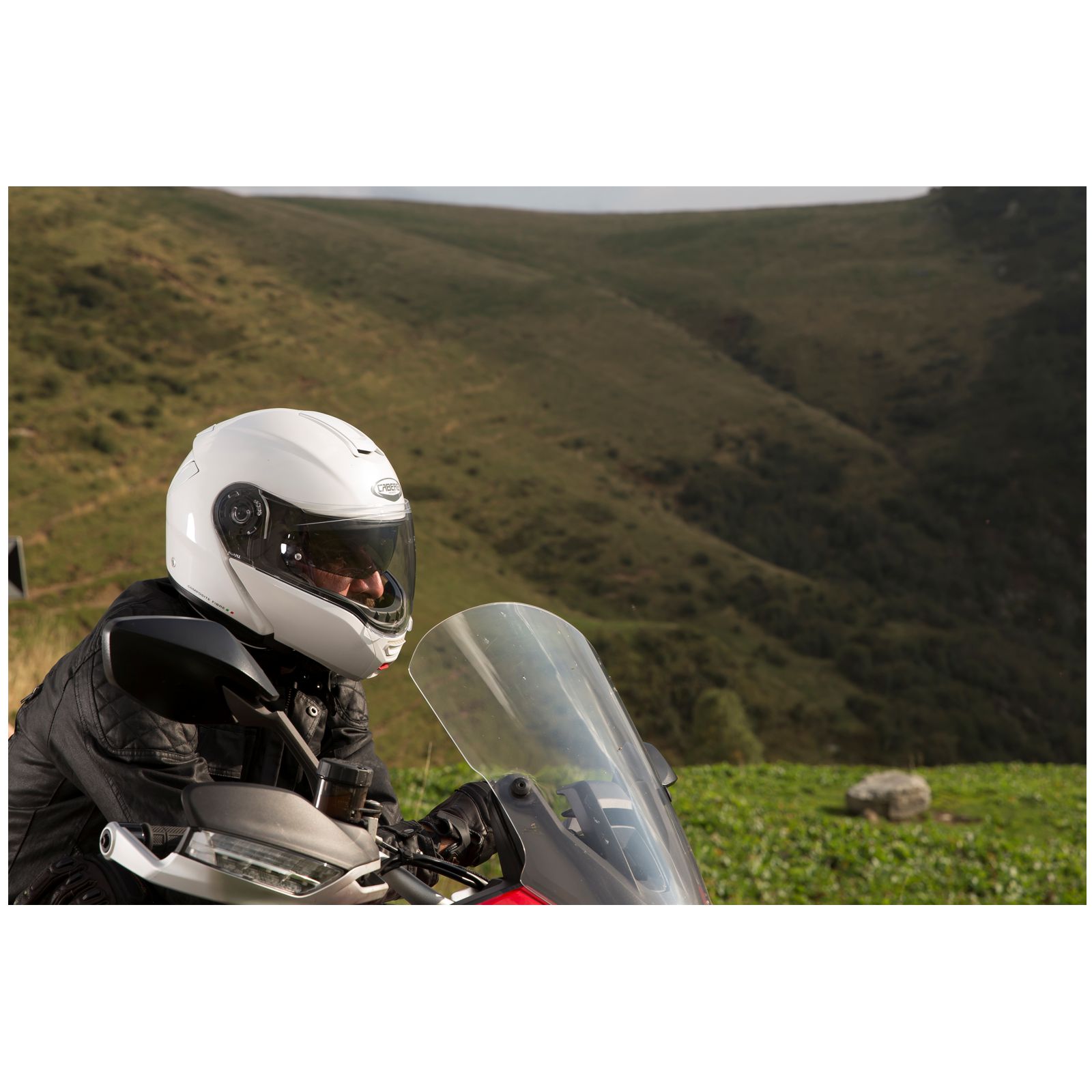 Caberg Casco Levo, bianco metallizzato