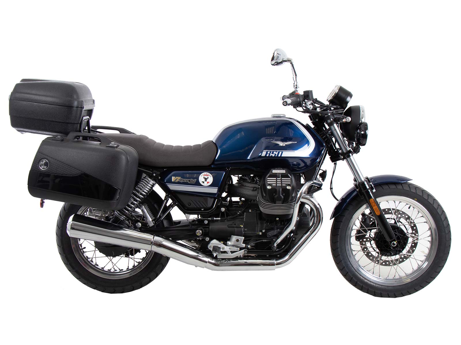 Portapacchi tubolare Topcase nero per Moto Guzzi V7 850 Special/Stone/Centenario (21-24)