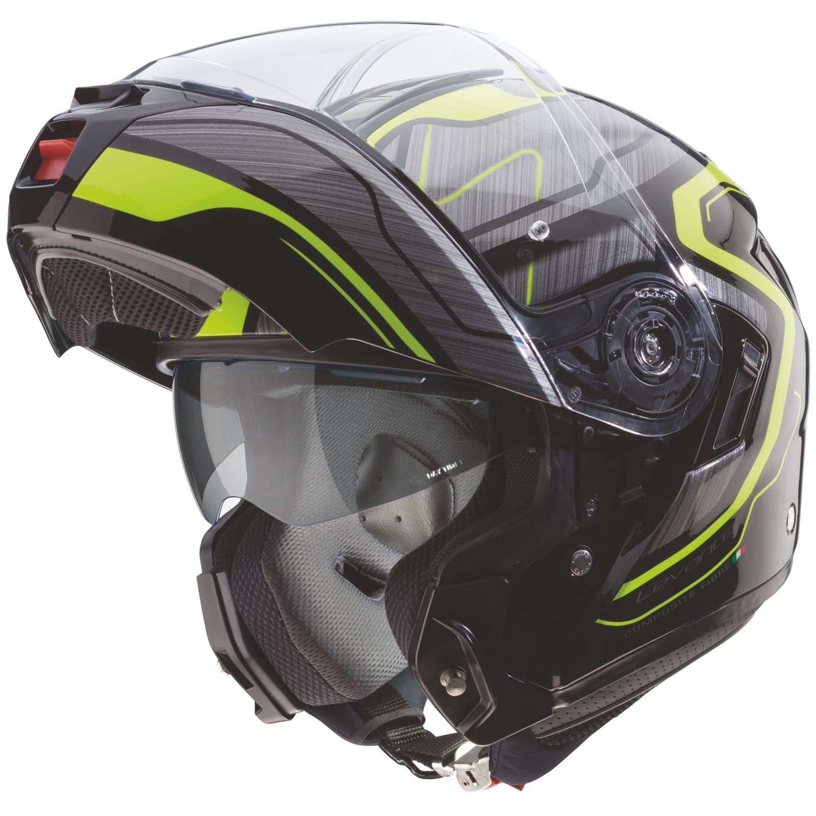 Caberg Casco Levo Flow, nero/grigio-fluo-giallo