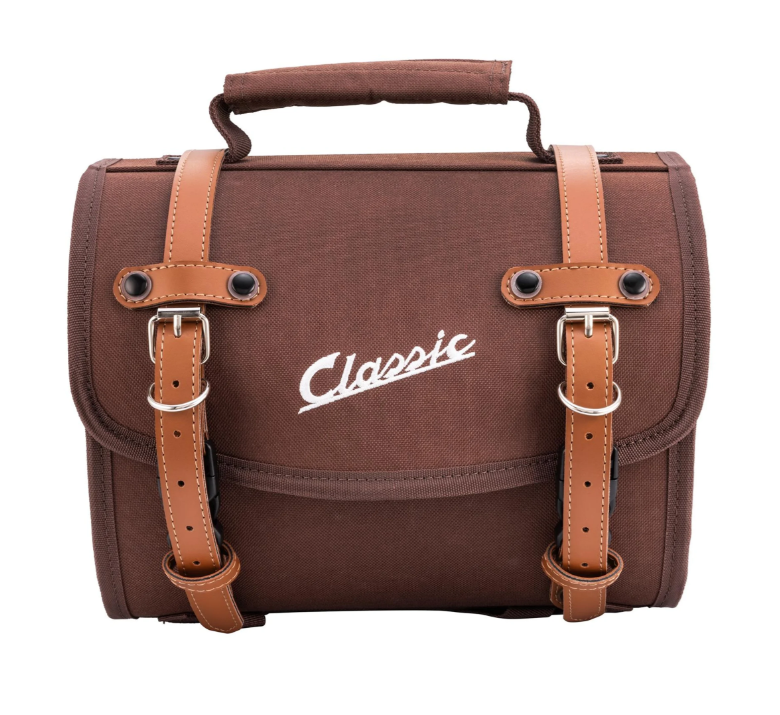 Borsa "Classic" piccola per Vespa, in nylon, marrone tabacco