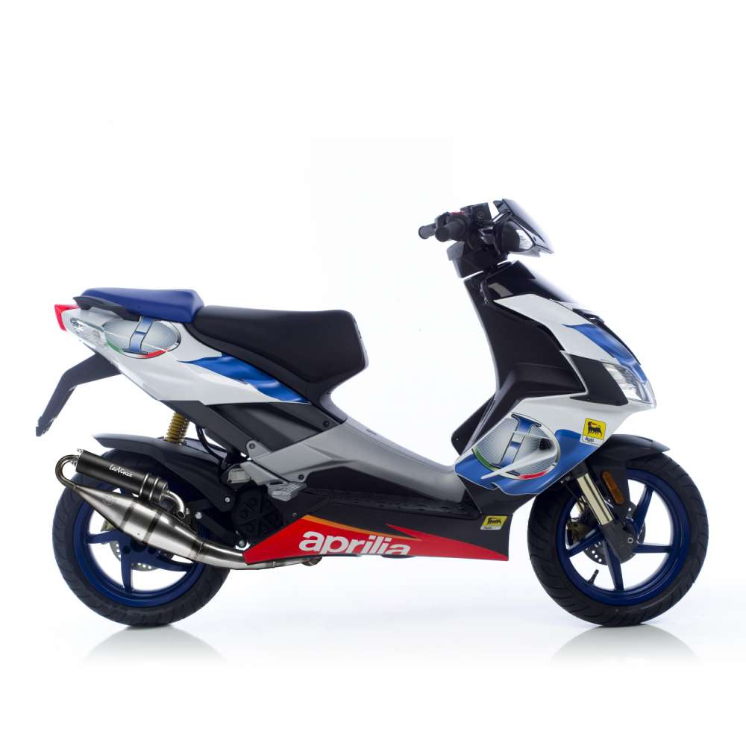 LeoVince Sistema di scarico Hand Made TT, Black Edition, Sistema completo per Aprilia / Piaggio
