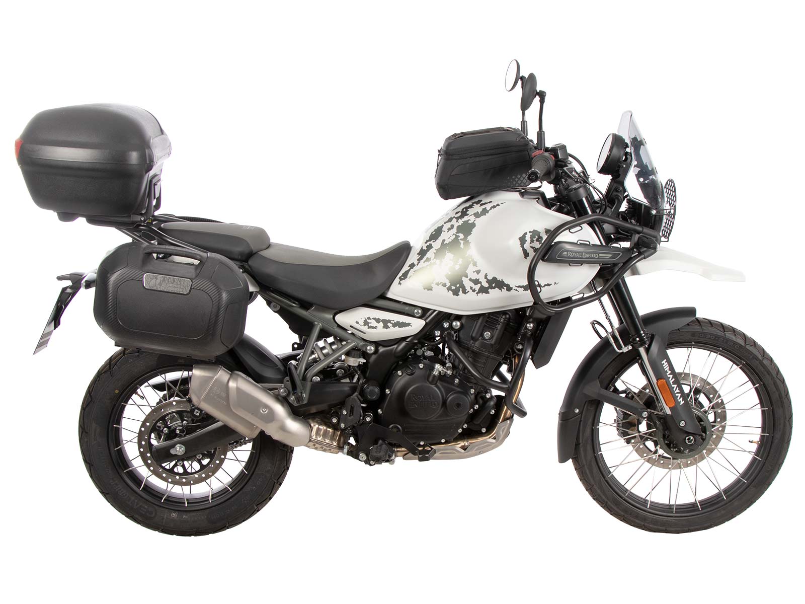 Portavaligie Alurack nero su portapacchi originale per Royal Enfield Himalayan 450 (24-)