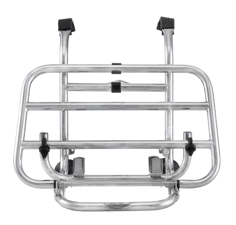 Portapacchi anteriore per Vespa PX 80-200cc, pieghevole, cromato