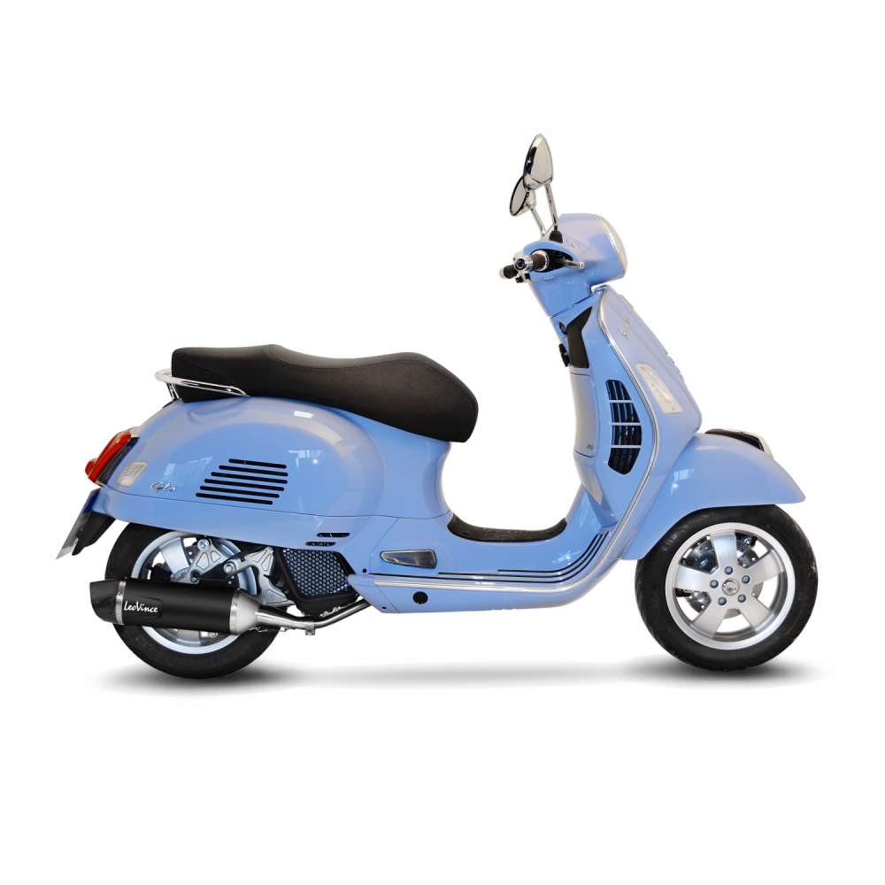 LeoVince sistema completo SBK Nero per Vespa GTS 125 /150, acciaio inox, slip on, ABE, Euro4