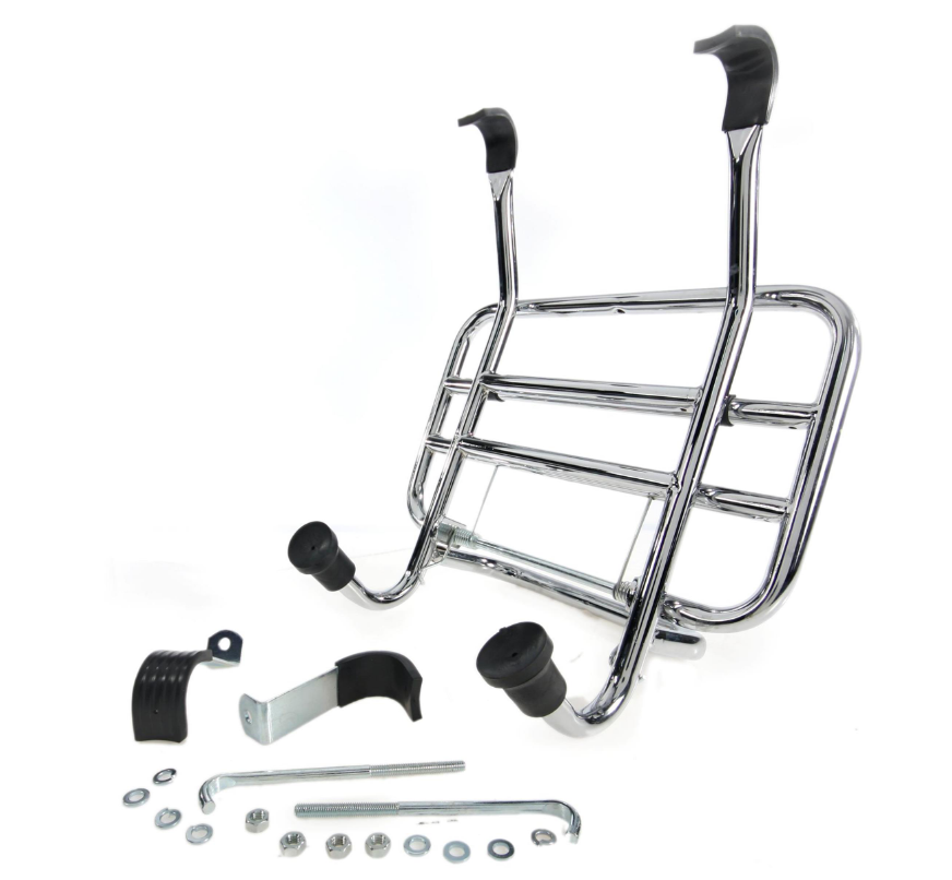 Portapacchi anteriore per Vespa S 50-150cc, pieghevole, cromato