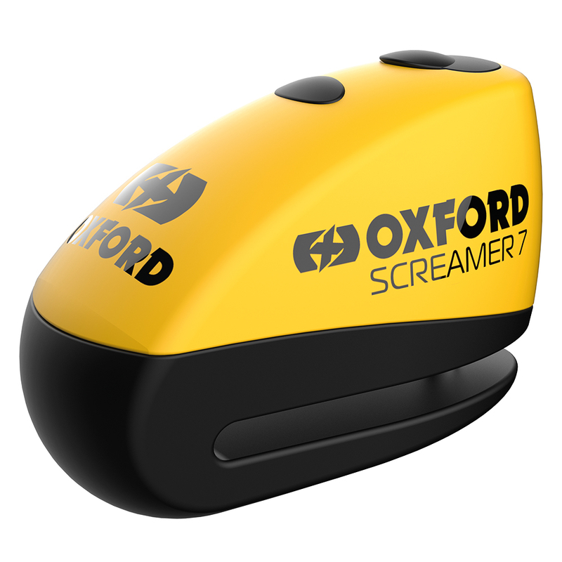 Blocca disco freno Oxford Screamer 7 con allarme - Ø7mm giallo/nero