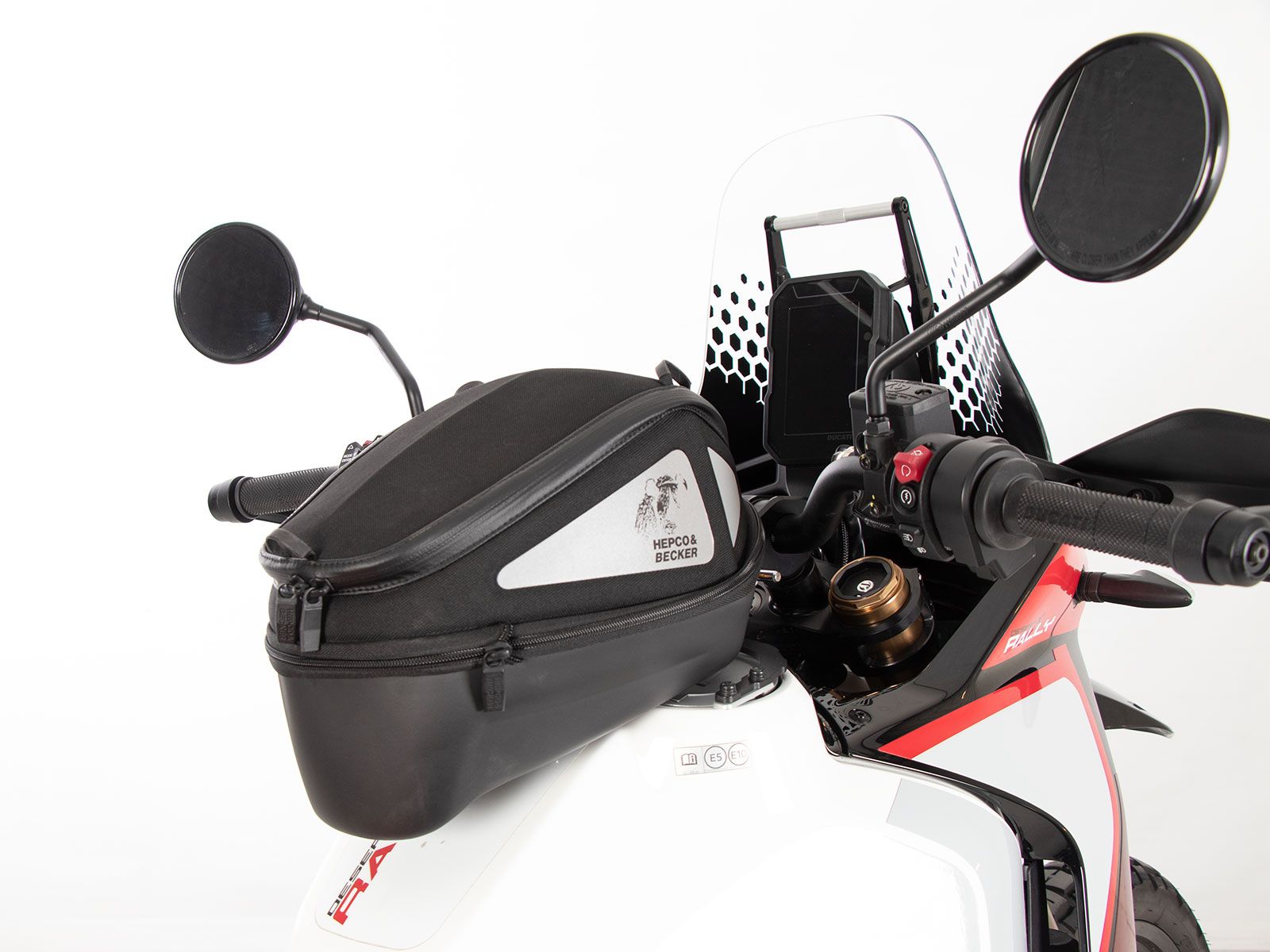 Anello serbatoio di base con blocco borsa serbatoio per Ducati DesertX Rally (24-) Hepco & Becker