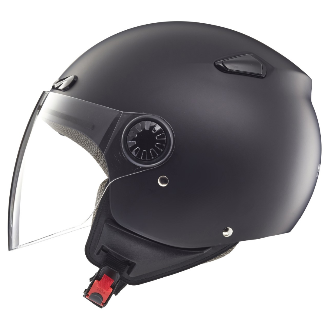 Casco jet Helmo Milano, Oscuro, nero, opaco