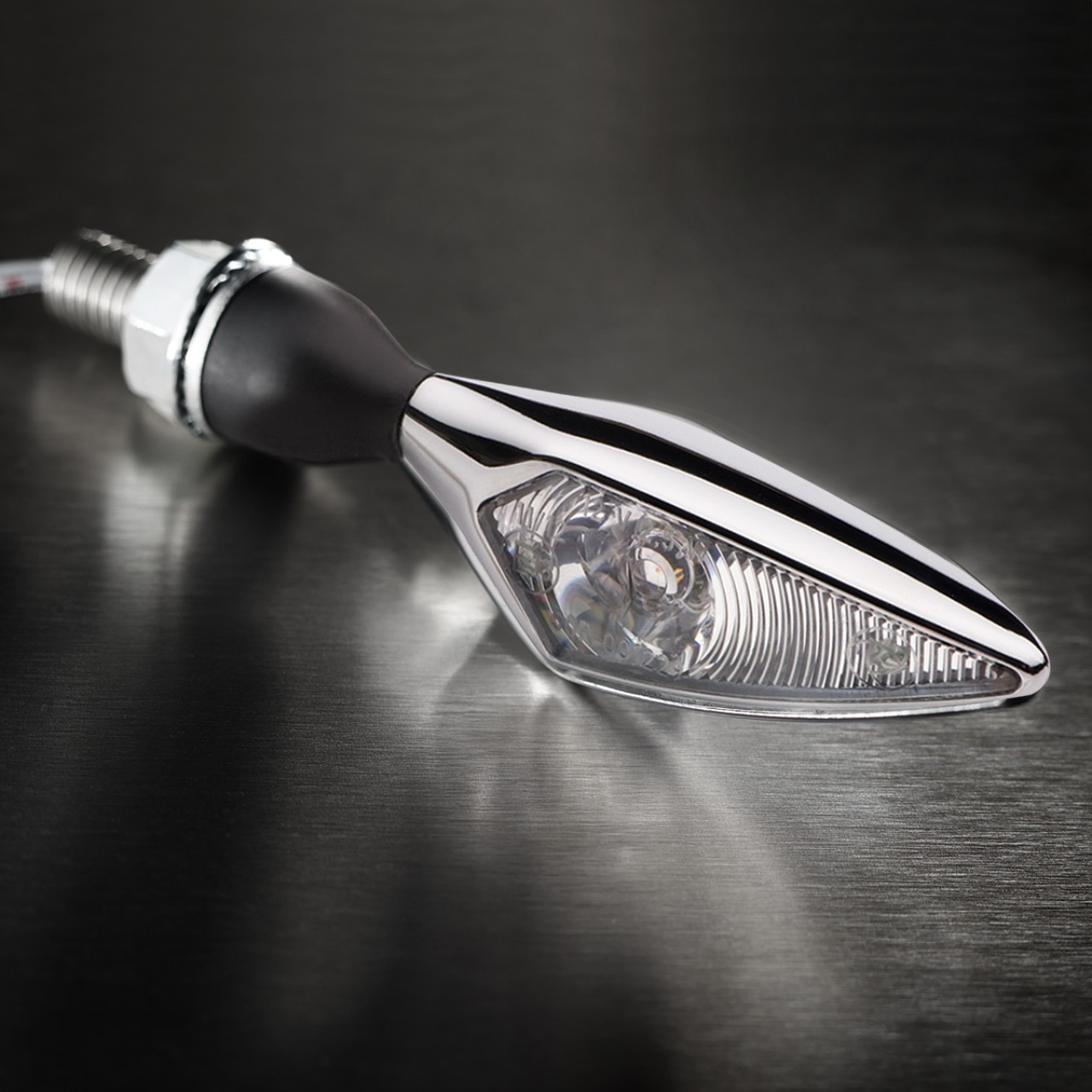 Indicatore Kellermann, rombo, acciaio, LED, VR/HL, 12 V, cromo lucido, M8x20, omologato E