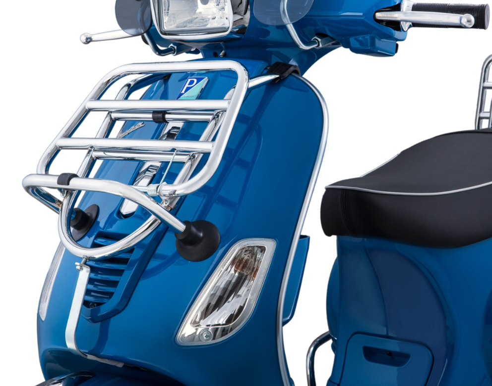 Portapacchi anteriore per Vespa LX /LXV /S 50-150cc, pieghevole, cromato