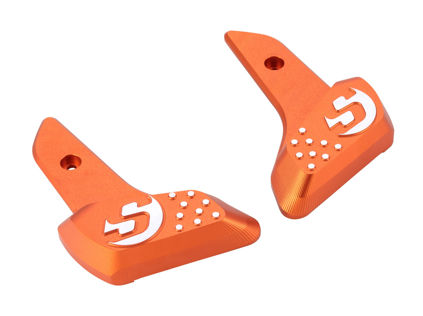 Poggiapiedi destro e sinistro per Vespa Primavera /Sprint 50-150ccm 2T/4T AC, arancione opaco