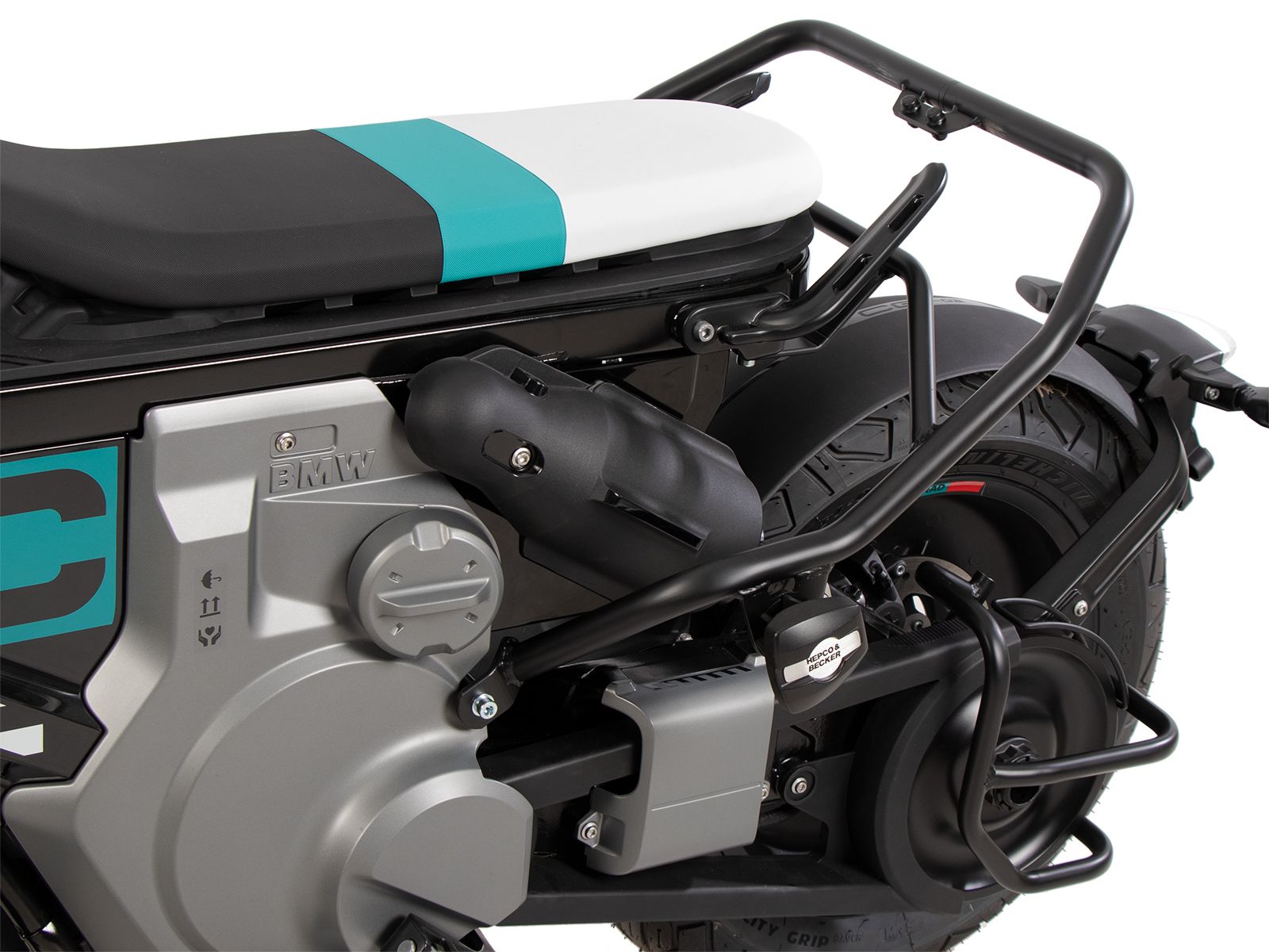 Barra di protezione posteriore nera per BMW CE 02 (23-) Hepco & Becker