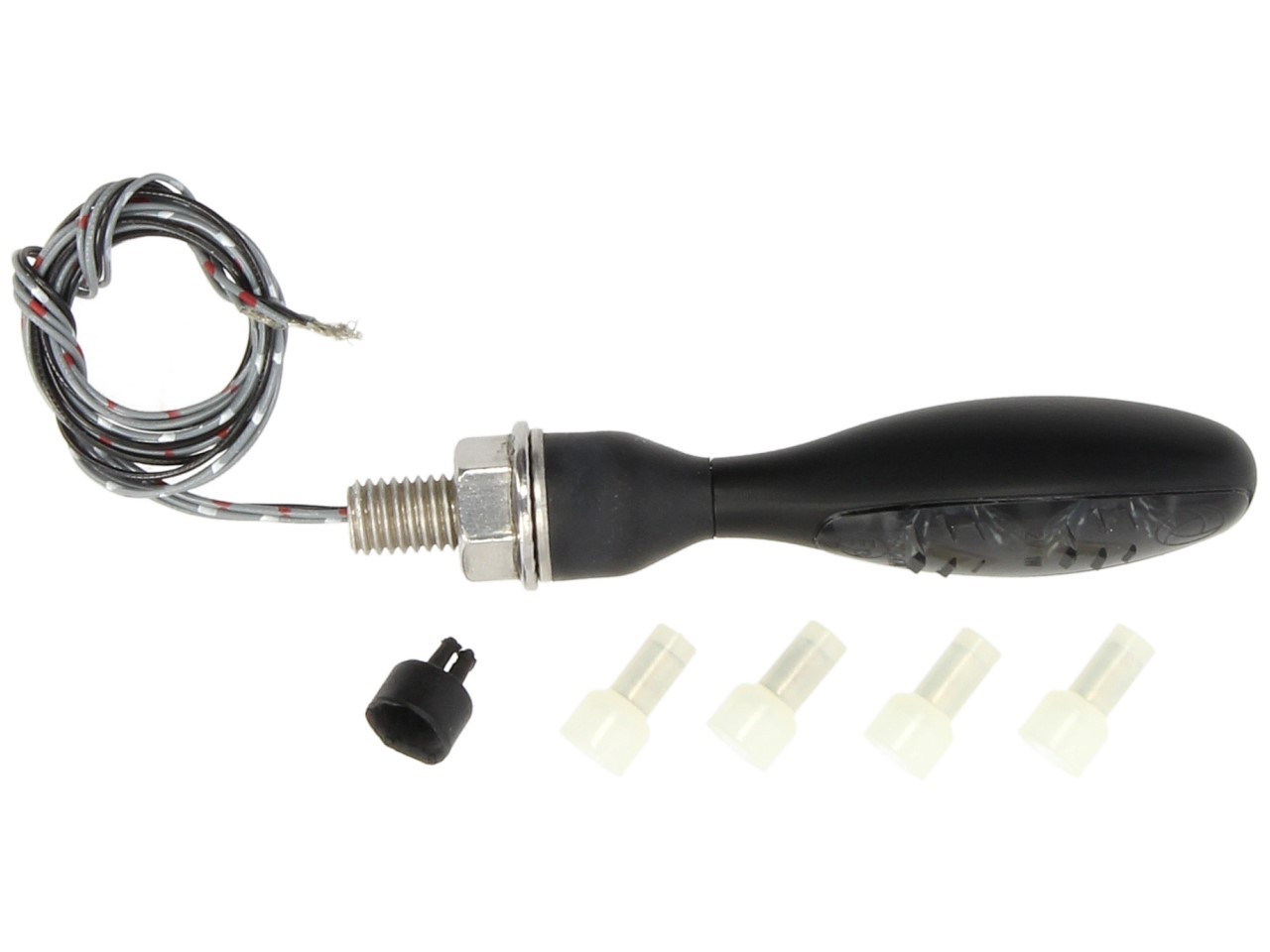 Indicatore di direzione Kellermann, luce posteriore e freno, Micro 1000 DF Dark, acciaio, LED, HL/HR, 12 V, nero opaco