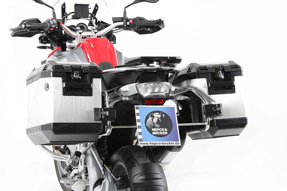 Portavaligie laterale in acciaio inox Cutout per Xplorer Cutout di valigia 40/37 per BMW R 1250 GS (18-23)