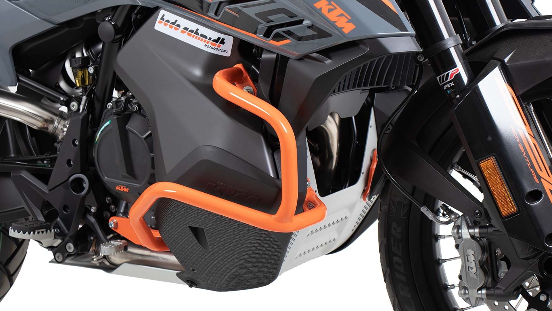 Protezione motore arancione per KTM 890 Adventure (21-) Hepco & Becker