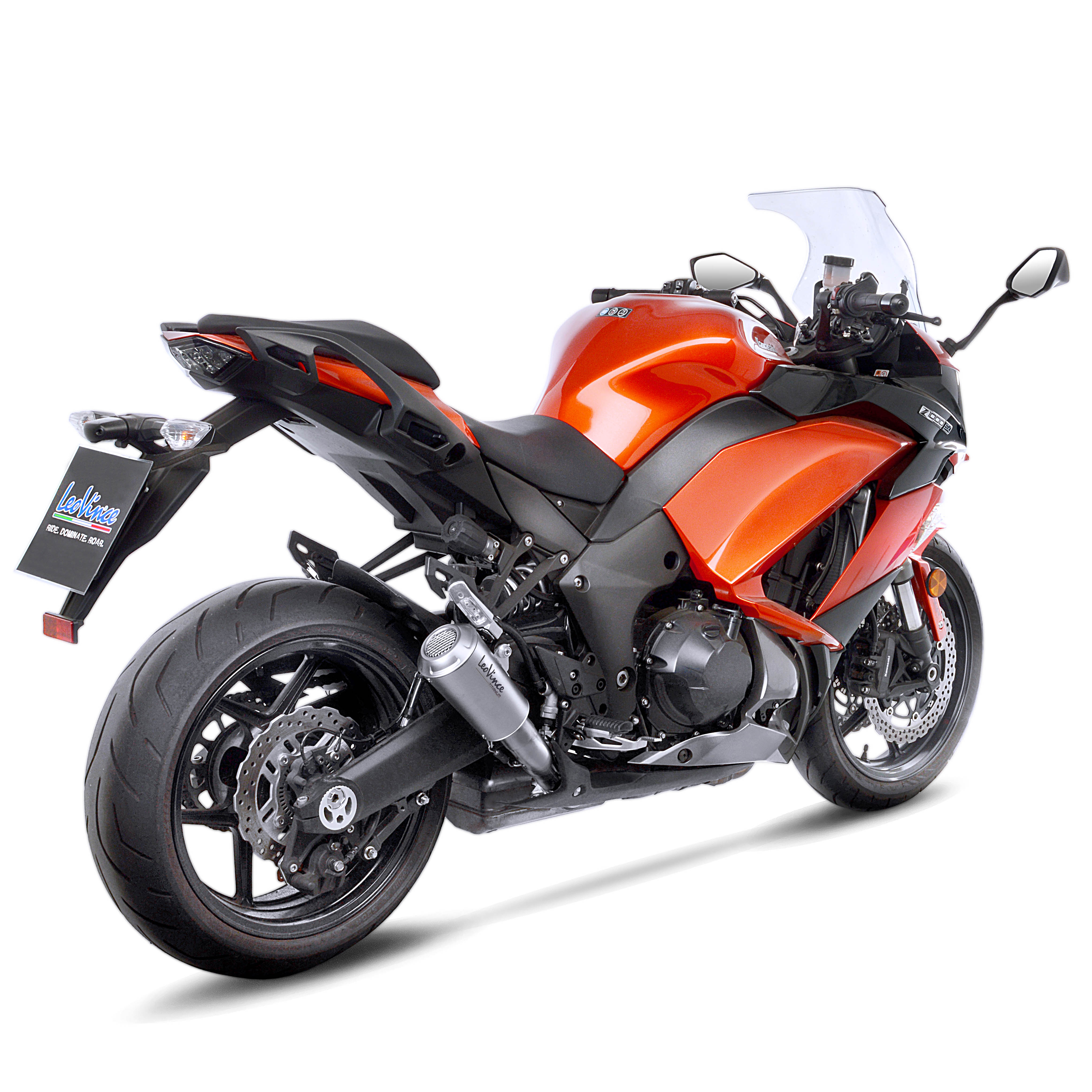 Impianto di scarico LeoVince LV 10, titanio, slip on per Kawasaki Z 1000 / SX (anni 17-19)