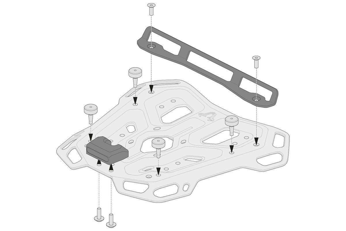 Kit adattatore SW-Motech per portapacchi ADVENTURE-RACK per bauletti Shad 2
