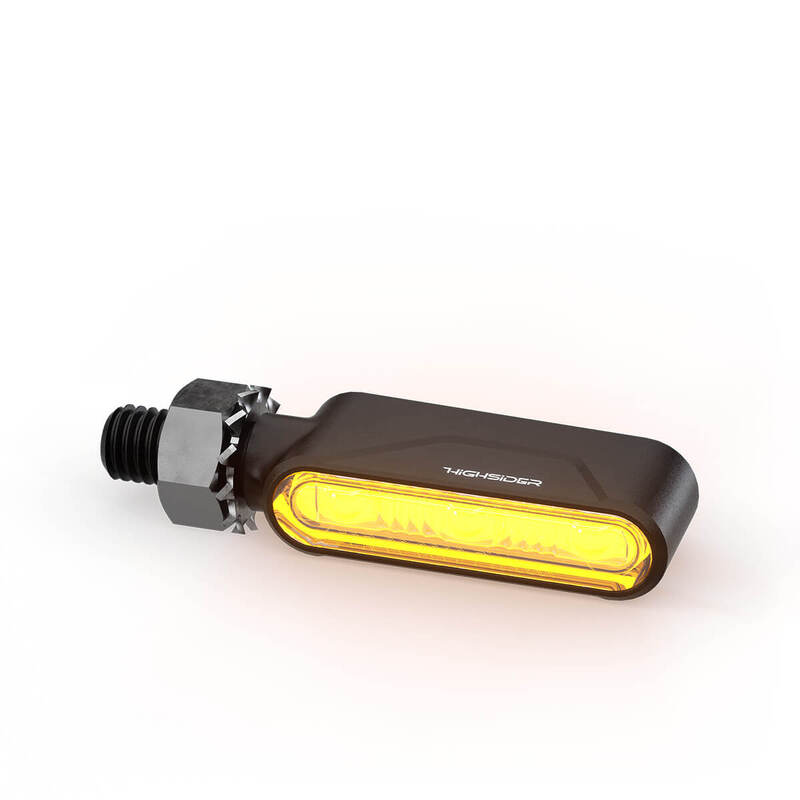 HIGHSIDER Pro Esagano-RS LED 3in1 indicatore di direzione/faro posteriore combinato alloggiamento nero / lente grigio fumo (P
