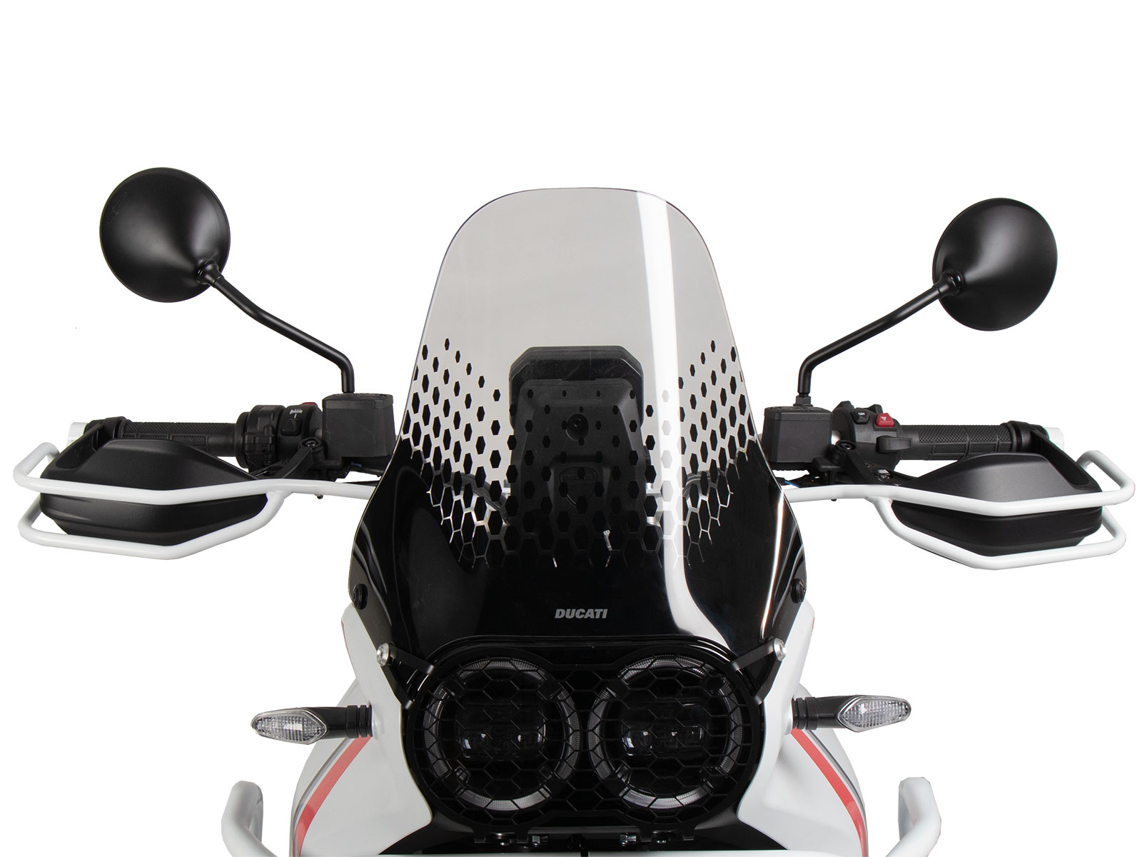 Grip guard bianco per Ducati DesertX (22-) Hepco & Becker