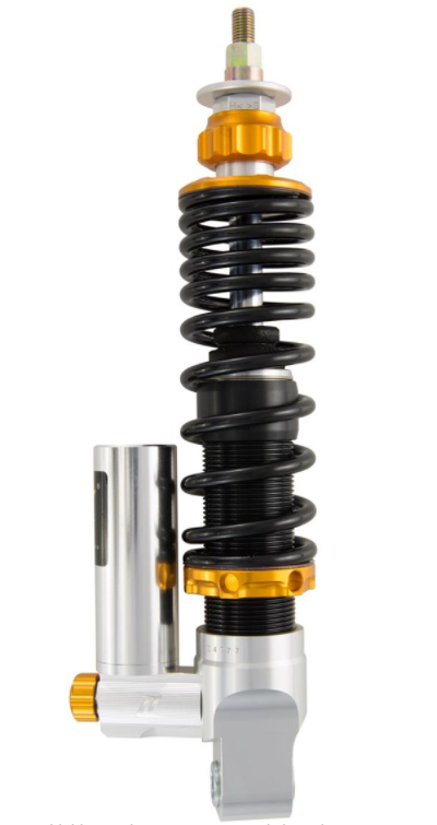 Ammortizzatore "Black Edition", anteriore per Vespa Primavera/Sprint 50 -150cc 2T/4T AC, argento/arancio