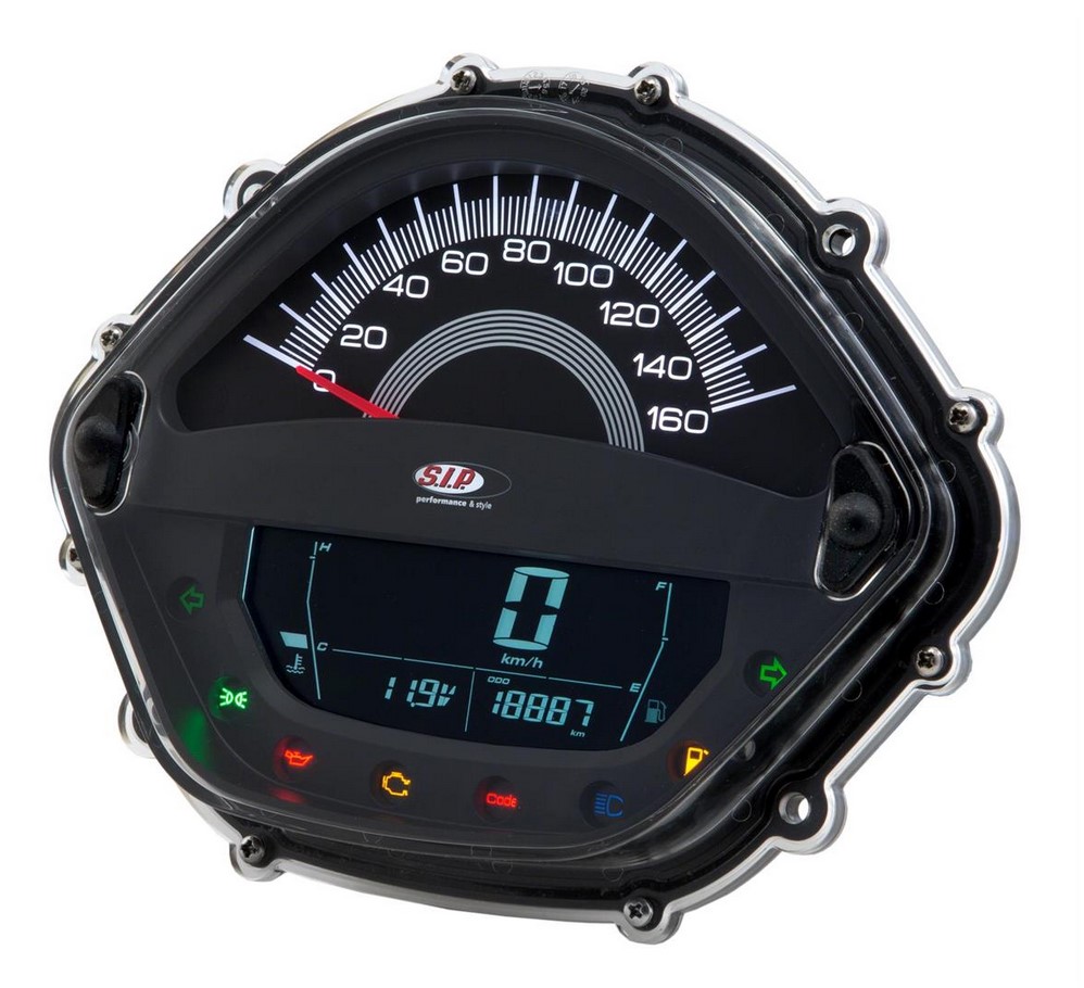 Contagiri/tachimetro per Vespa GTS/GTS Super/GTS SuperSport, 125-300cc (-'14), nero