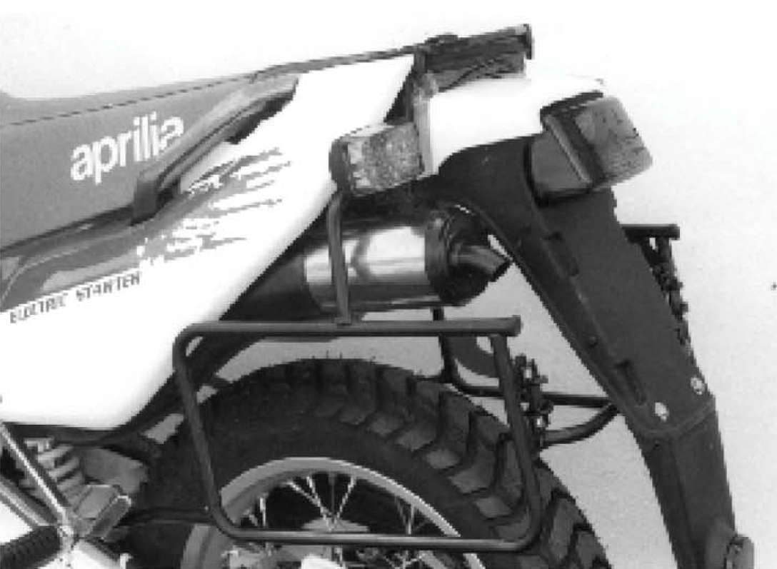 Portavaligie laterale fisso nero per Aprilia Tuareg 600 Wind (88-93) Hepco & Becker