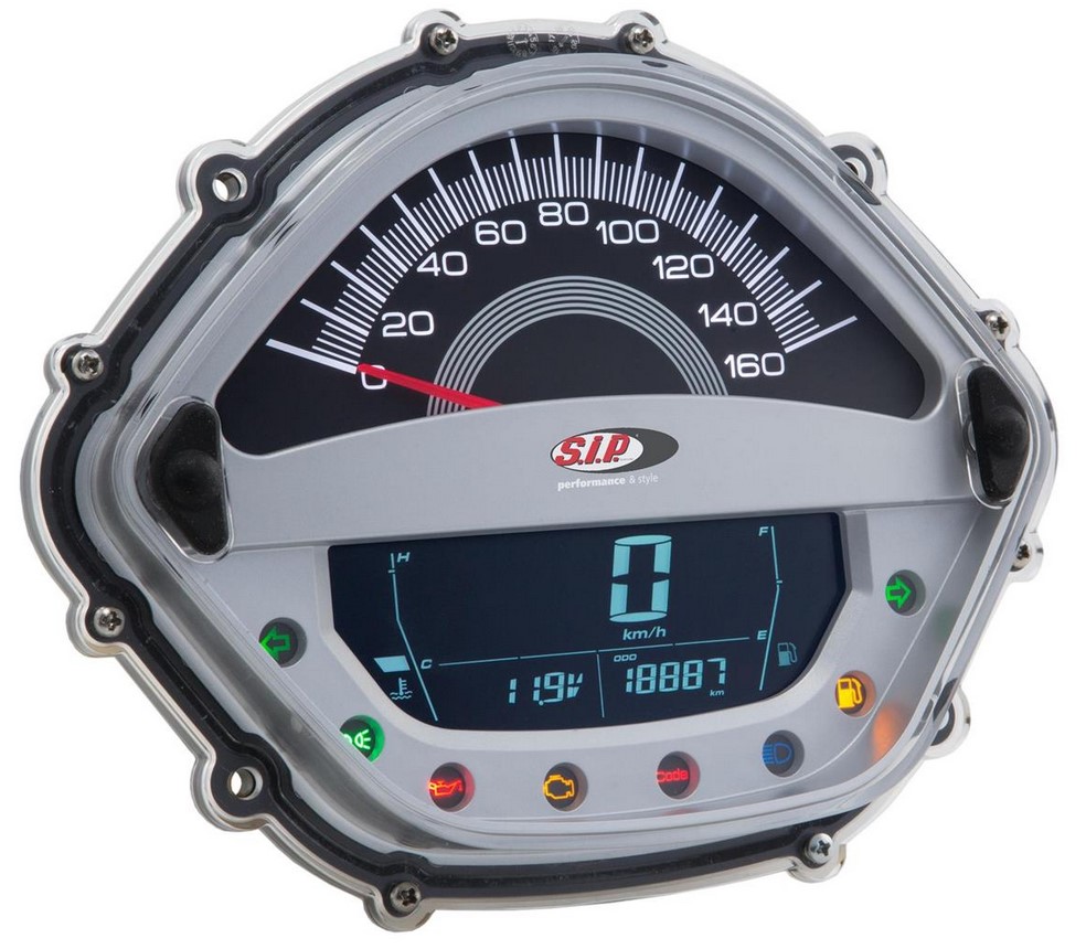 Contagiri/tachimetro per Vespa GTS/GTS Super/GTS SuperSport, 125-300cc (-'14), argento
