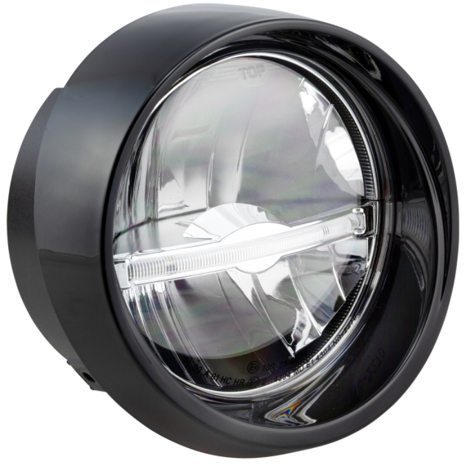 Faro LED per Vespa Primavera 50-150ccm 2T/​4T (-'18), nero lucido