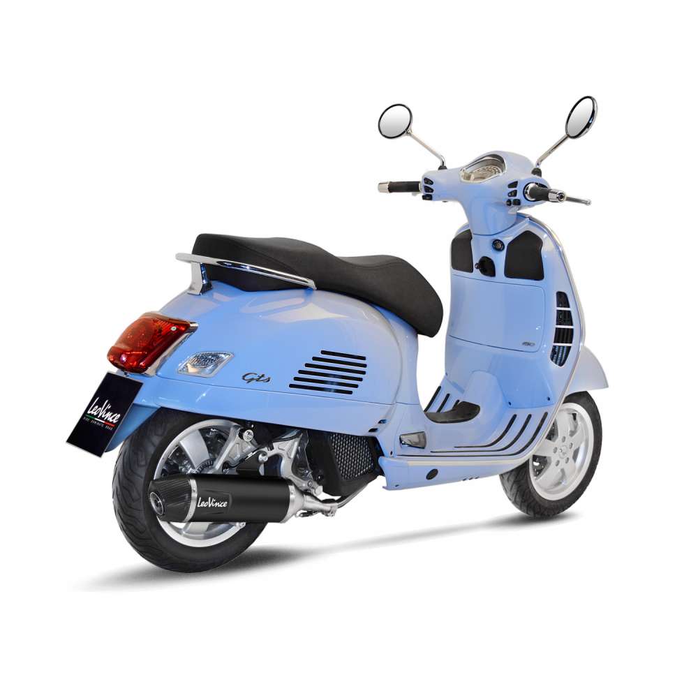 LeoVince sistema completo SBK Nero per Vespa GTS 125 /150, acciaio inox, slip on, ABE, Euro4