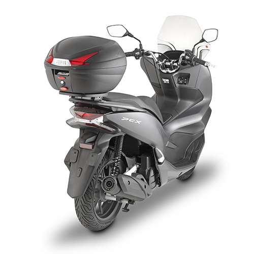 B330 MONOLOCK Bauletto nero con catarifrangenti e piastra rossi Givi