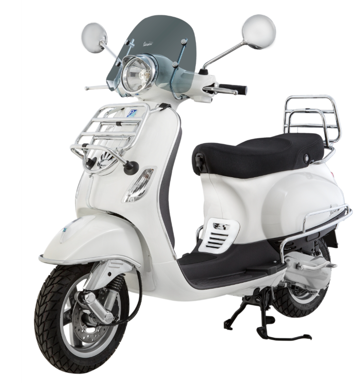 Portapacchi posteriore per Vespa LX /LXV /S 50-150cc, pieghevole, cromato