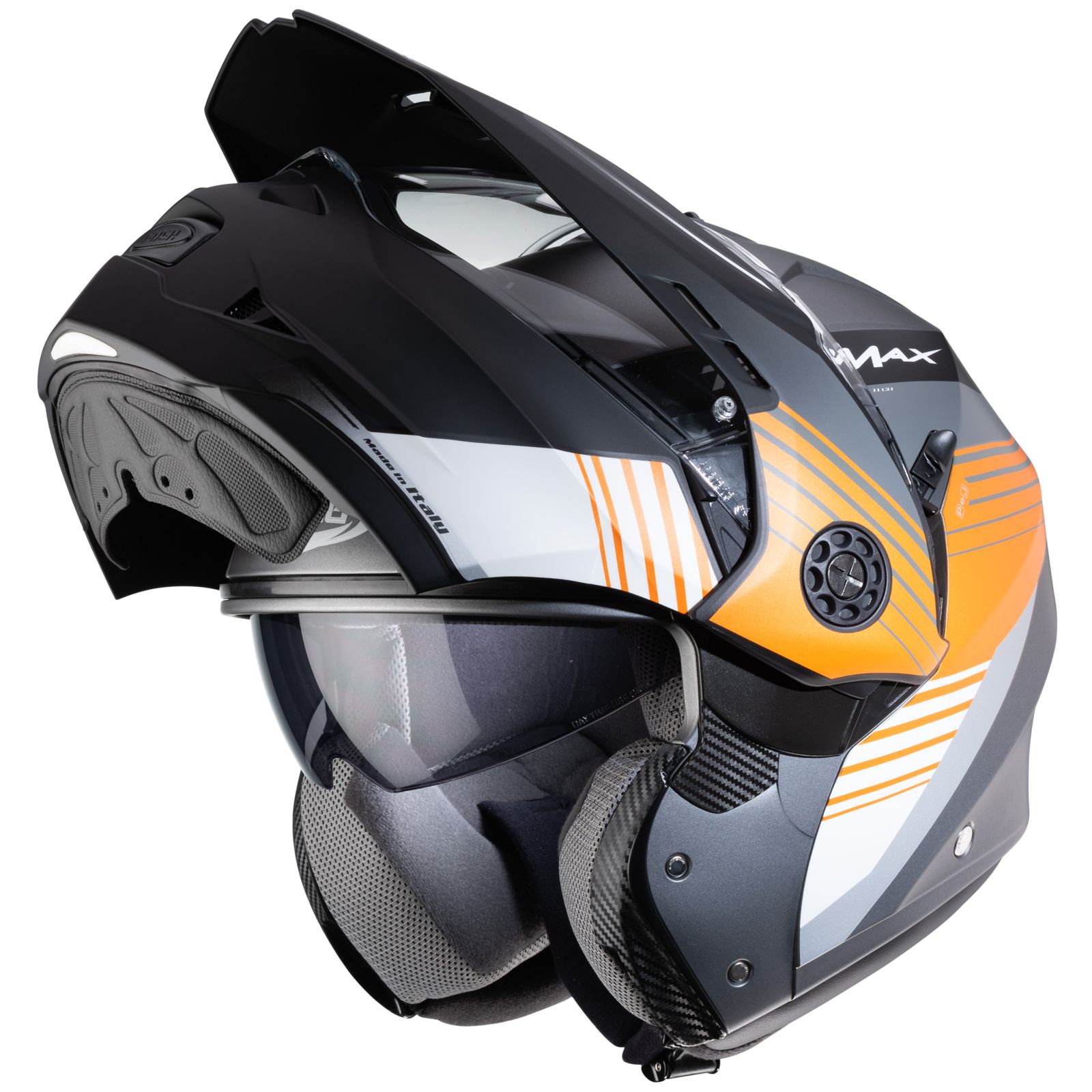 Caberg Casco Tourmax Titan, opaco-fucile/arancione-bianco