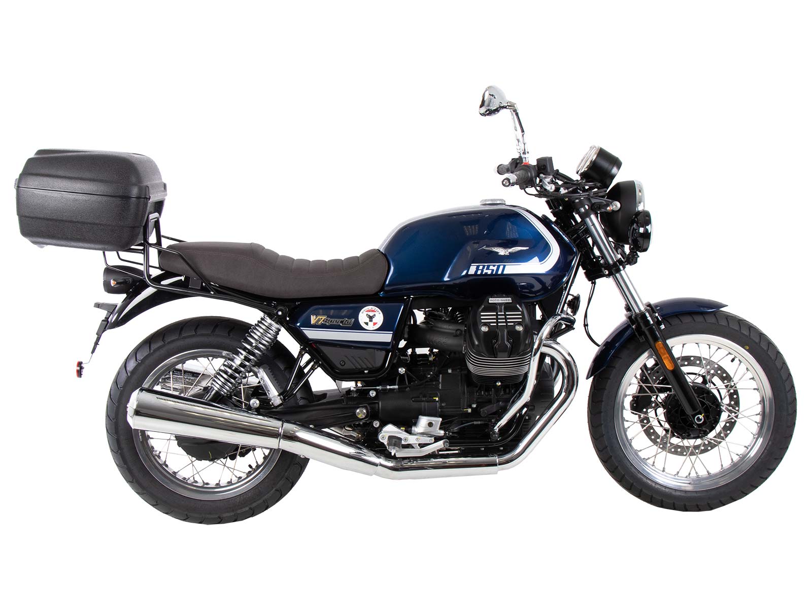Portapacchi tubolare Topcase nero per Moto Guzzi V7 850 Special/Stone/Centenario (21-24)