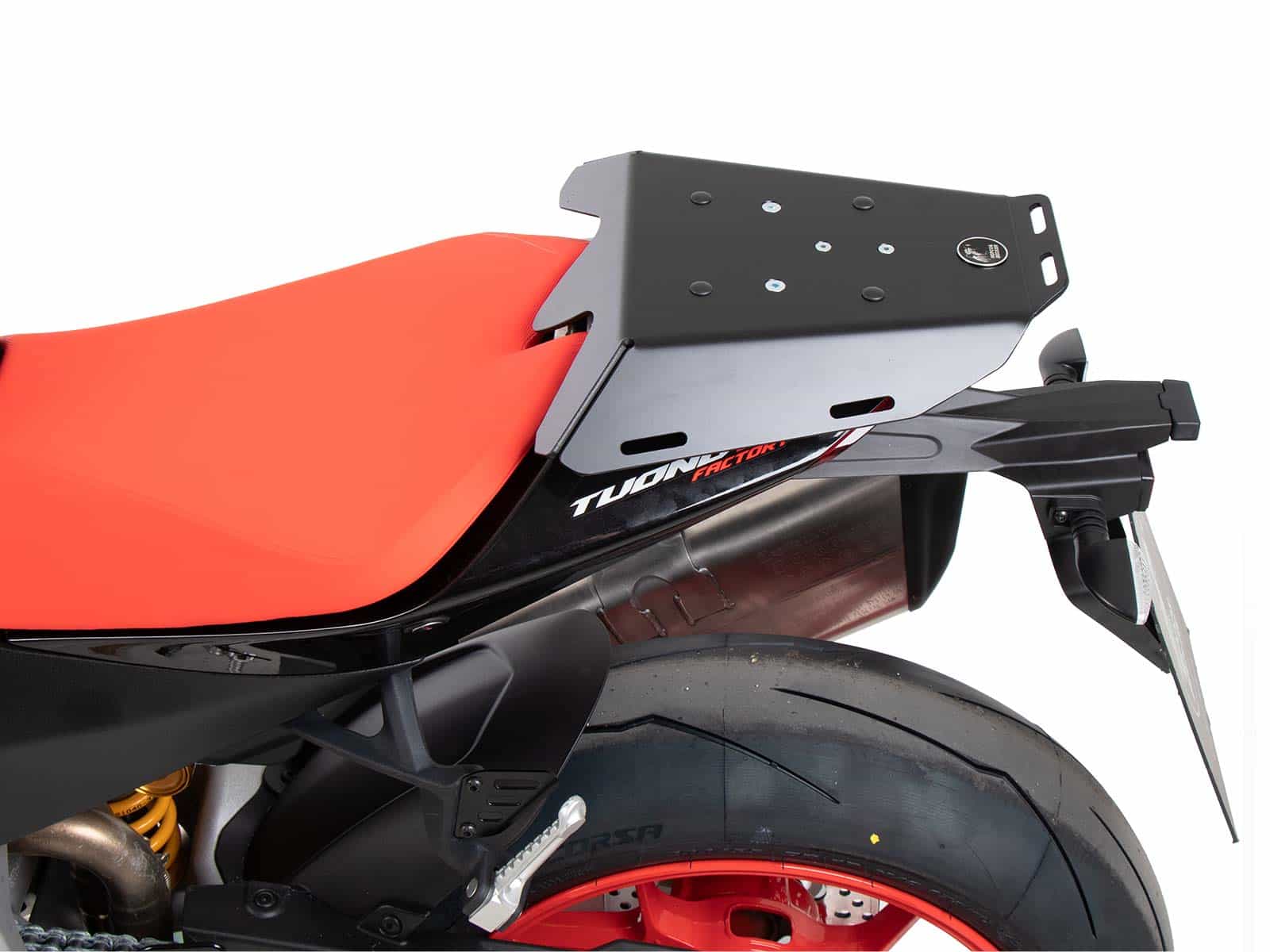 Portapacchi sportivo fisso nero per Aprilia Tuono V4 Factory /RSV 4 /RSV 4 Factory (21-24)