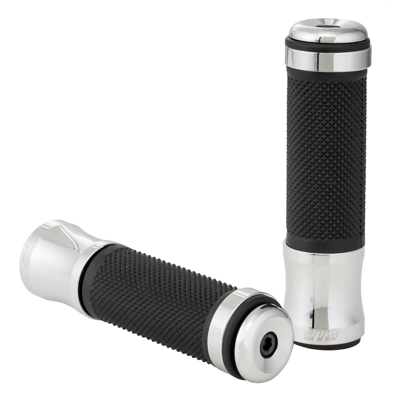 Manopole Ø 24/24 mm, L 125 mm per Vespa PX 125-200cc, nero/cromo