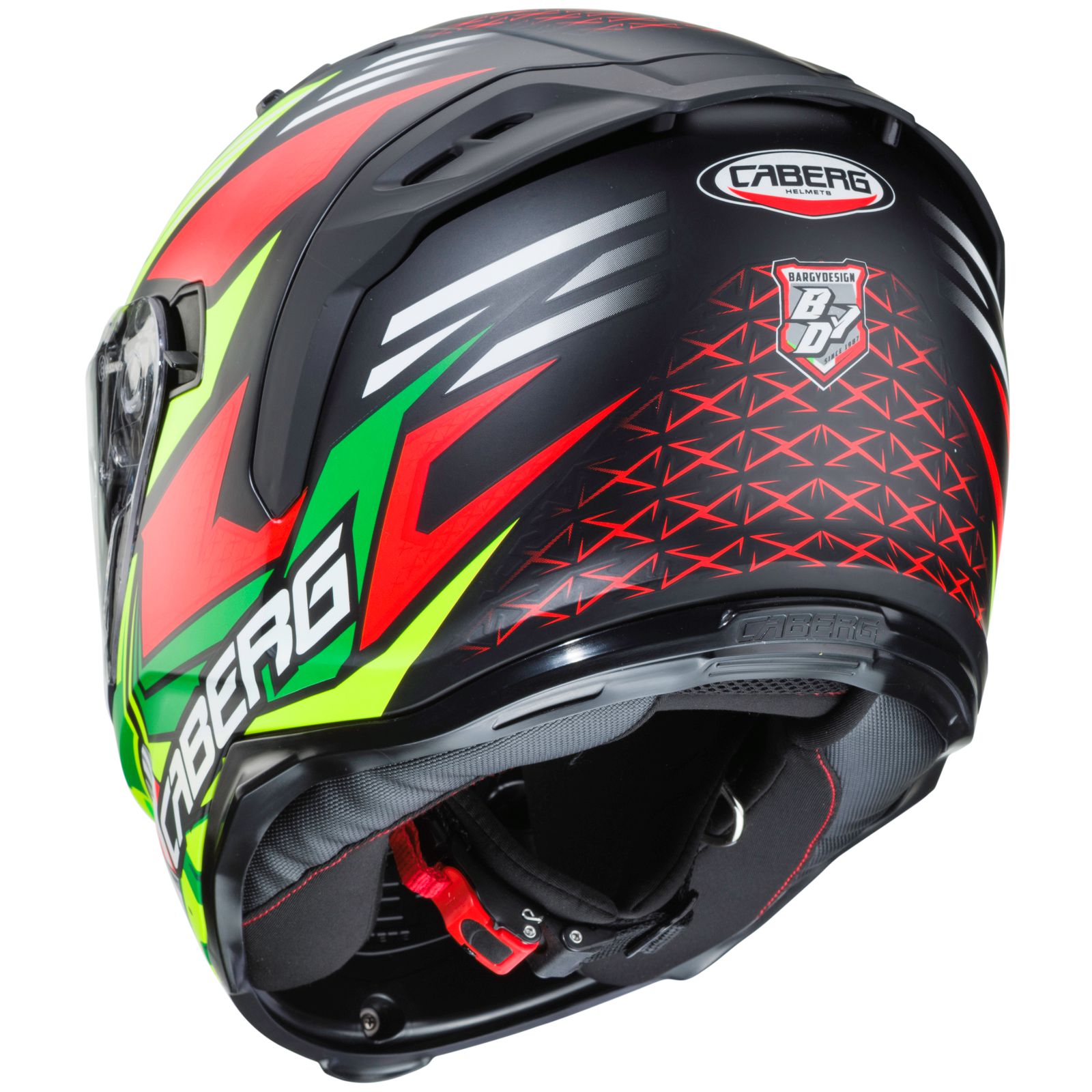 Caberg Casco Avalon Giga, nero opaco/giallo fluo-rosso