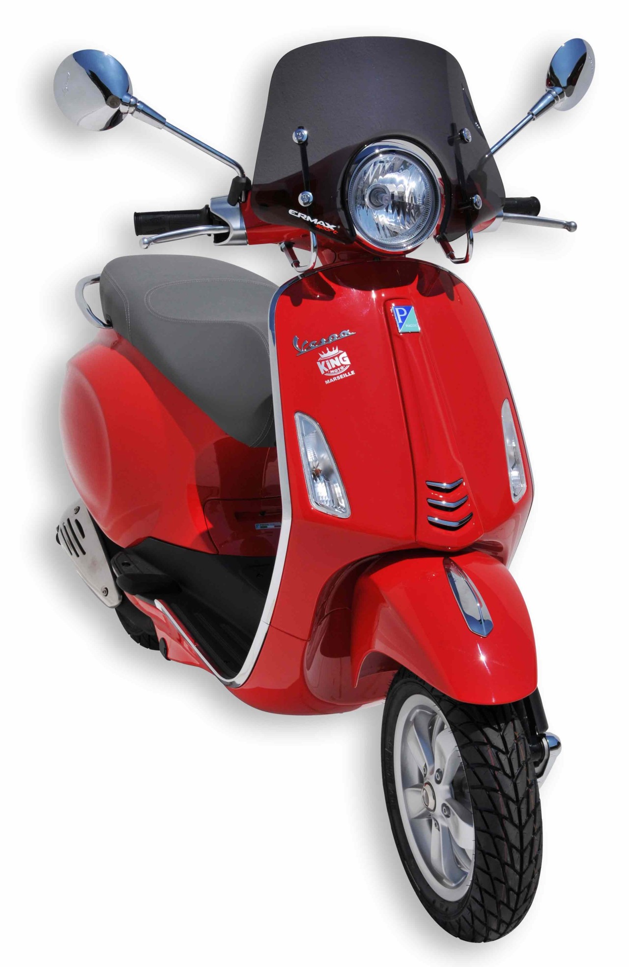 Parabrezza ERMAX Piccolo H 300 mm per Vespa Primavera 50-150cc 2T/4T, colorato/nero chiaro