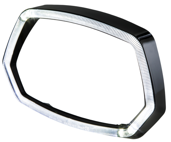 Anello faro led nero lucido ad anello per Vespa Sprint 50ccm 2T/​4T ('13-'18)