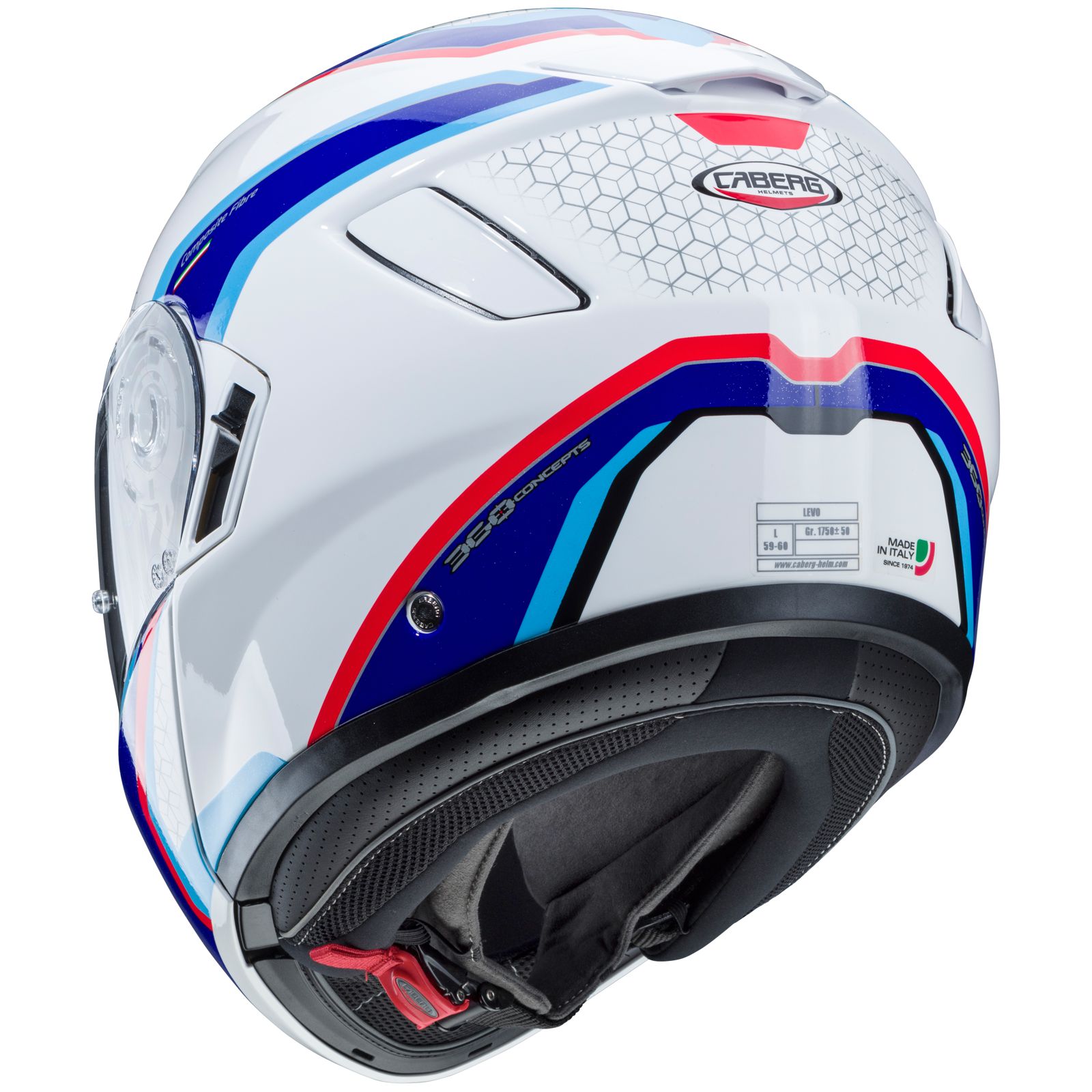 Caberg Casco Levo Sonar, bianco/blu/rosso